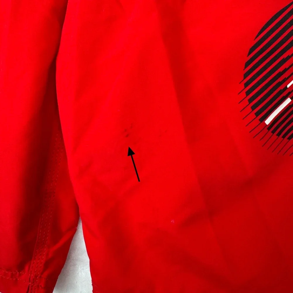 Oakley Board Shorts Mens Size 40 Red Spell Out Graphic Surf Swim Trunks